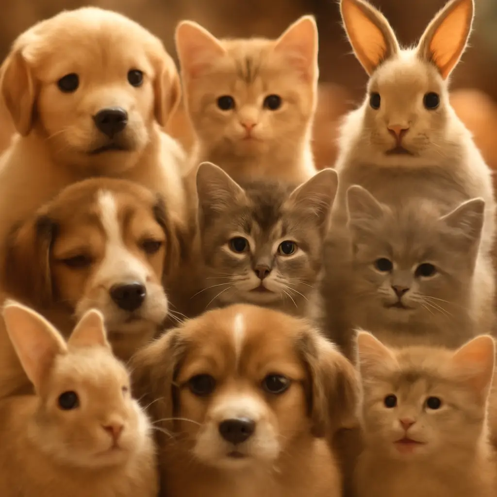 Collage of smiling pets shared in forums