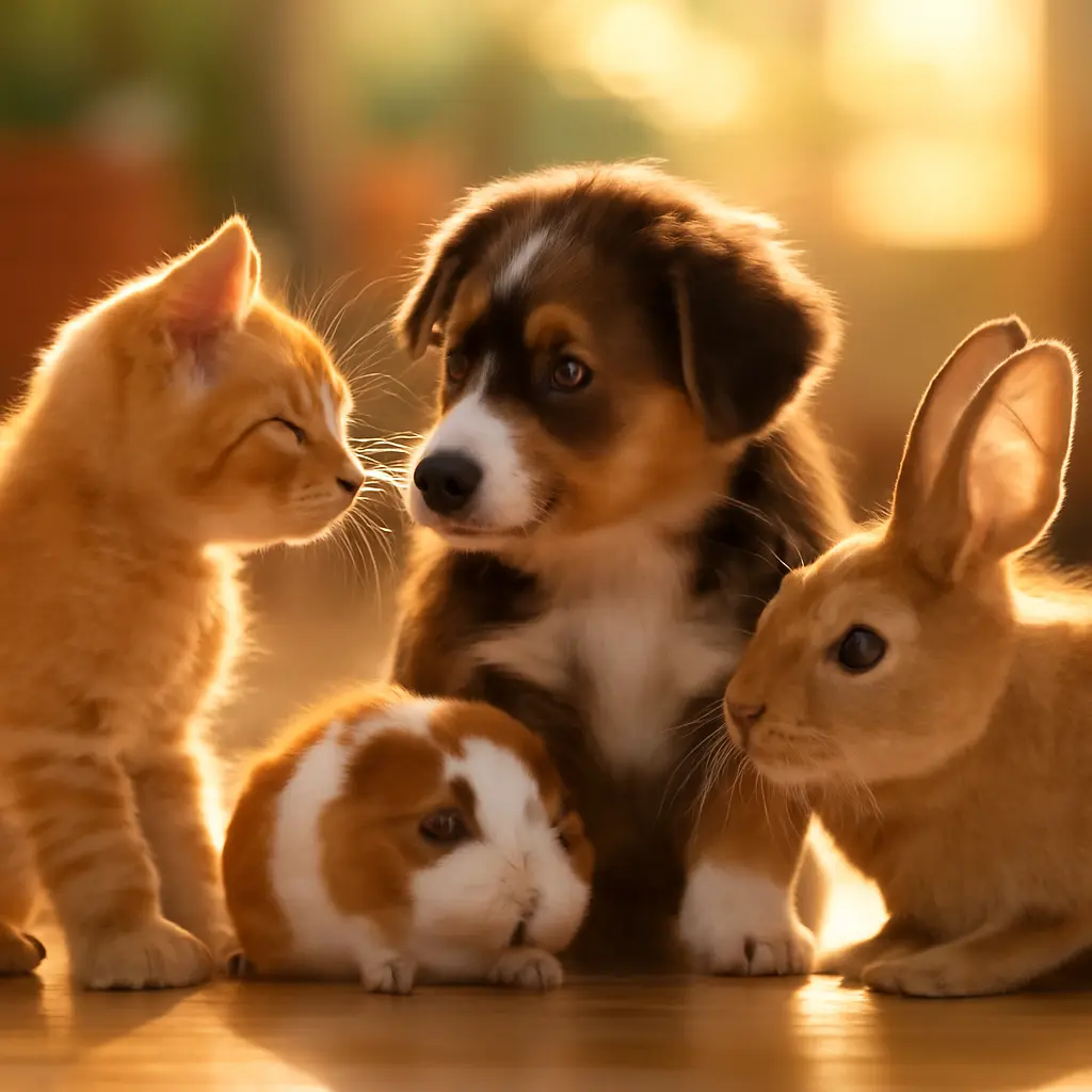 A group of cute pets together representing forum community